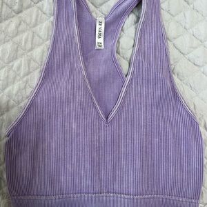 Zenana Ribbed cropped tank